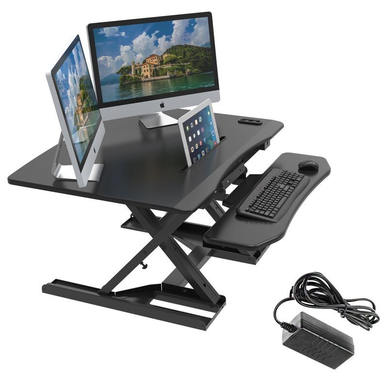 power pro electric adjustable standing desk converter