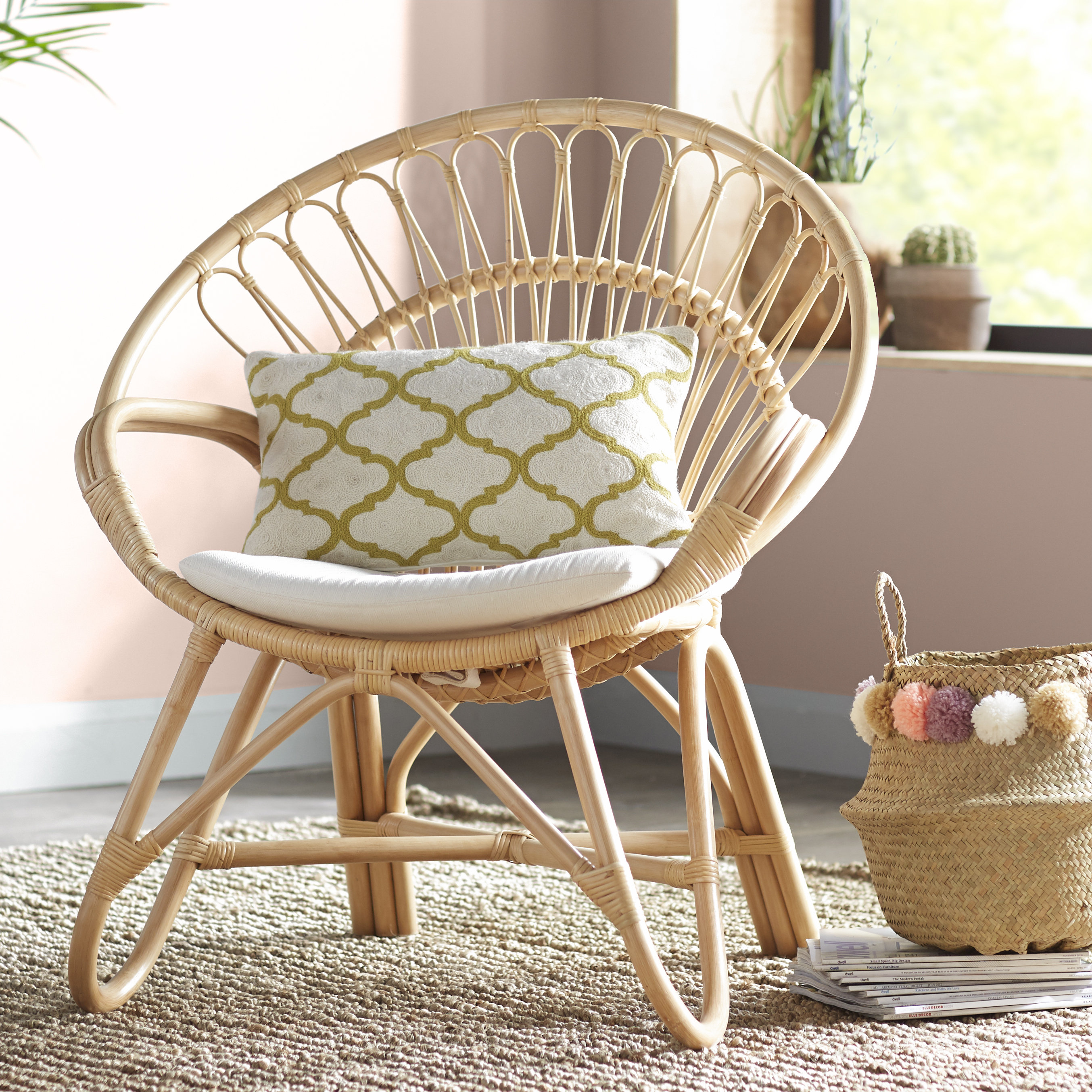 papasan chair natural wood