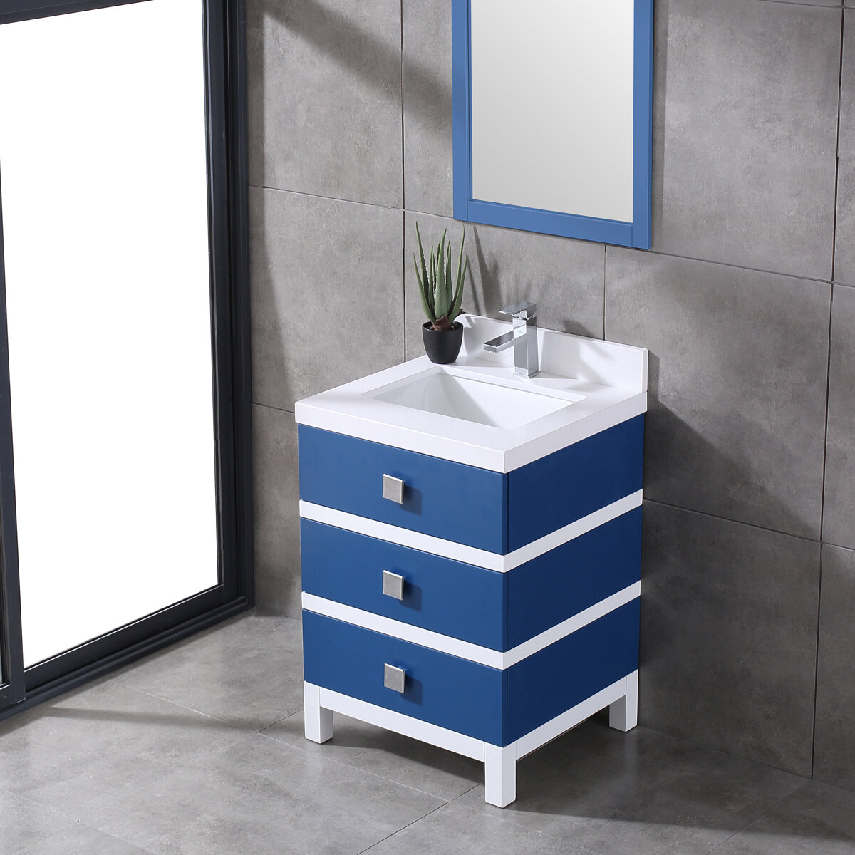 Eviva Sydney 24 Inch Blue And White Bathroom Vanity Wayfair