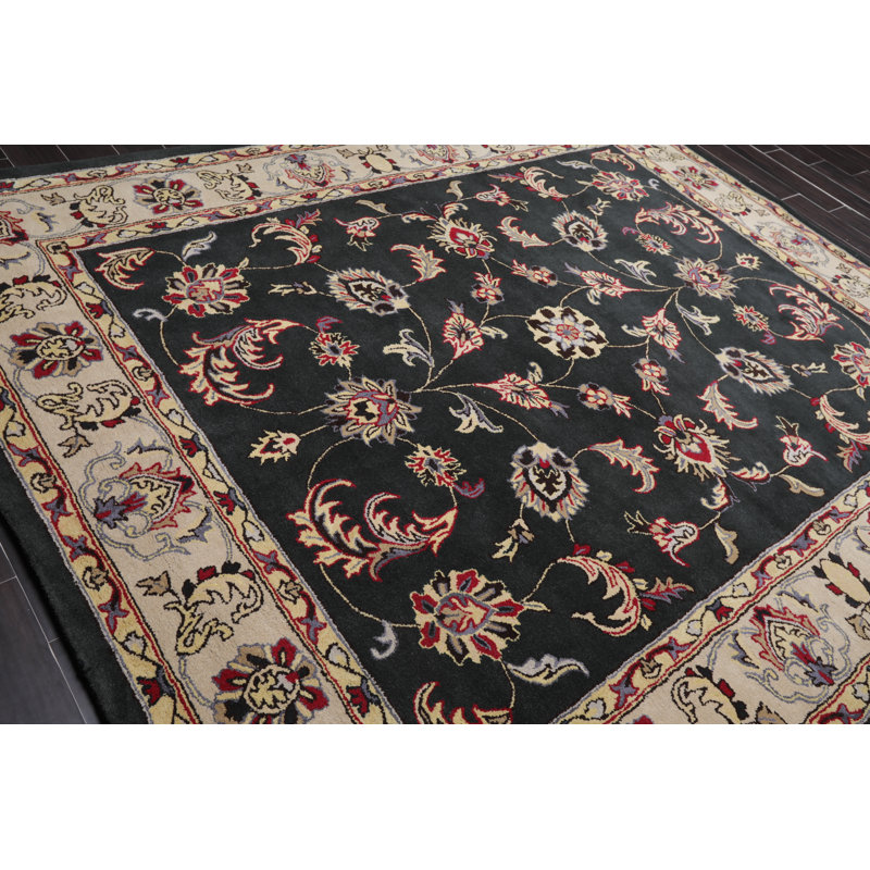 Darby Home Co Slawson Oriental Handmade Tufted Wool Ivory Black Area Rug Wayfair