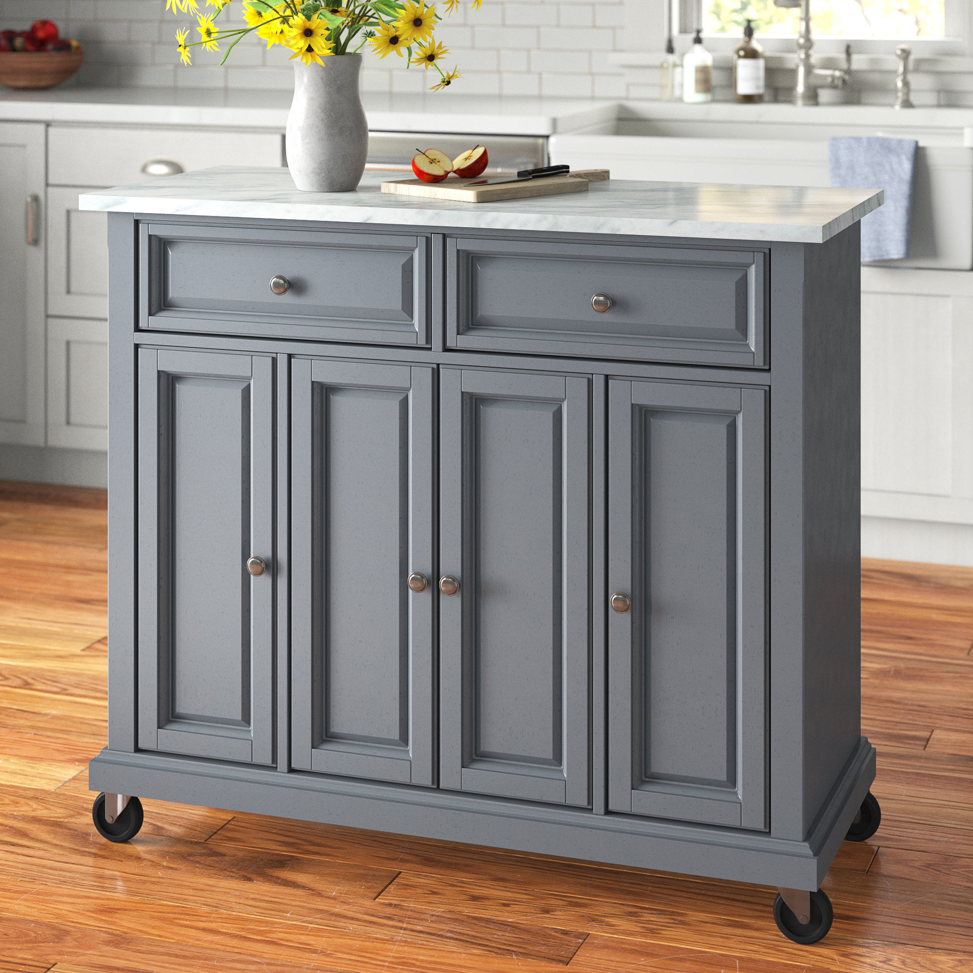 Grey Kitchen Islands Carts You Ll Love In 2021 Wayfair