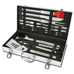 18 Piece Stainless Steel BBQ Grilling Tool Set