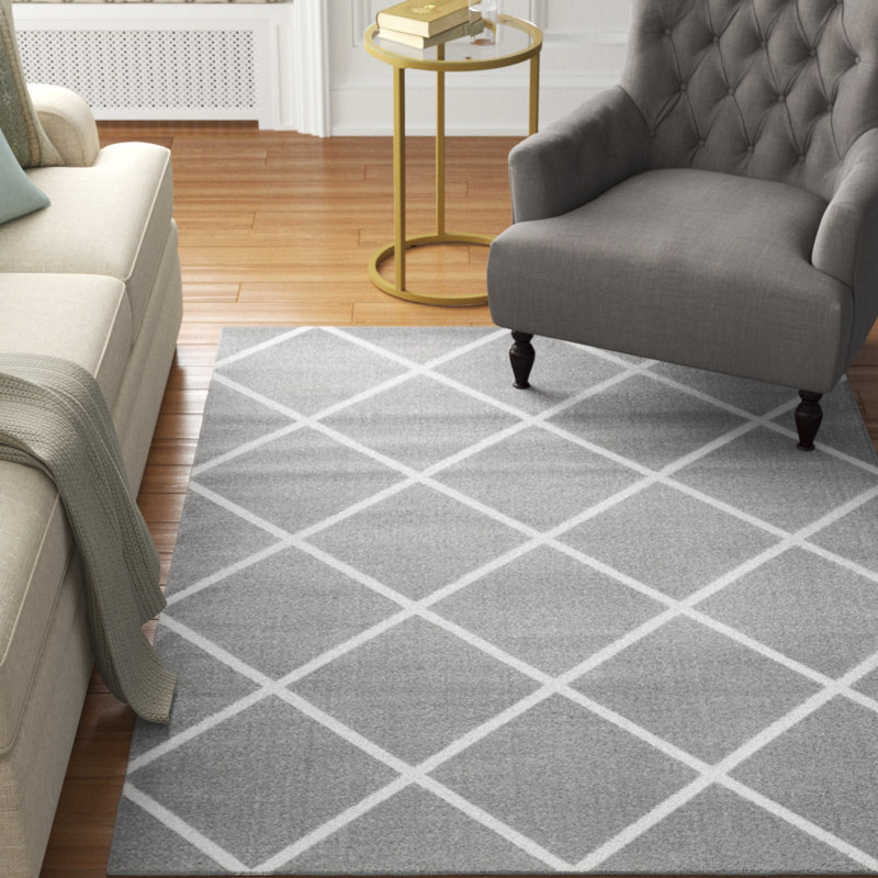 Charlton Home Speedwell Geometric Gray Area Rug Wayfair