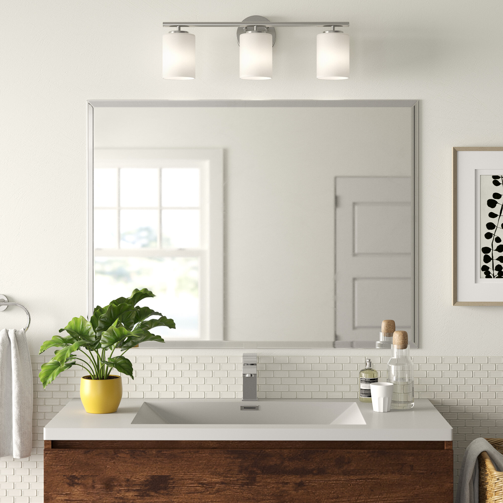 Zipcode Design Marylee Rectangle Beveled Polish Frameless Wall Mirror With Hooks Reviews Wayfair