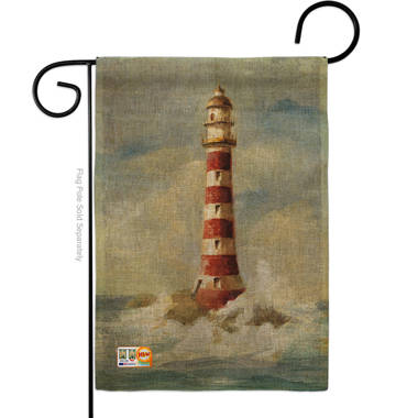 Applique Garden Flags Pack Lighthouse by the Sea-USA Vintage GP107060-BOAA 