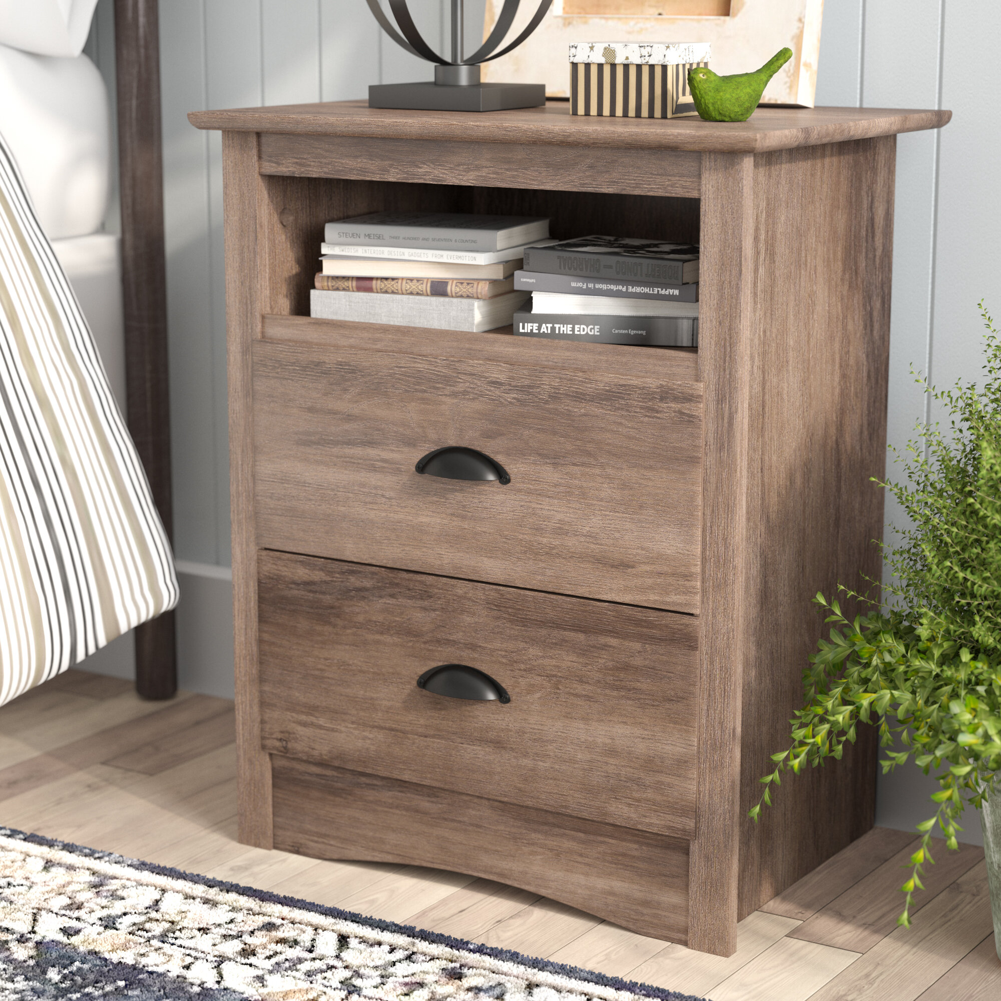 Laurel Foundry Modern Farmhouse Nelda 2 Drawer Nightstand Reviews Wayfair