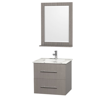Centra 24 Wall Mounted Single Bathroom Vanity Set With Mirror Wall Mounted Single Bathroom Vanity Set