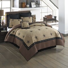 7 Pieces Set Embroidery Texas Barbed-Wire Cowboy Western Luxury Comforter Suede 