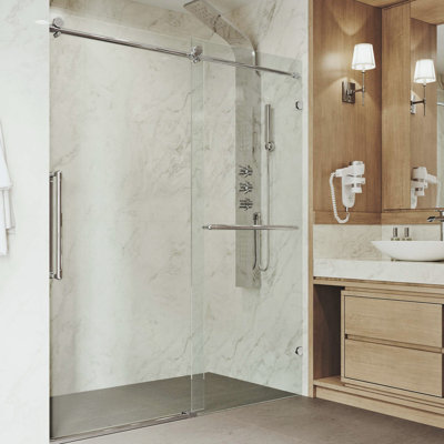Vigo Ferrara Adjustable 60 X 735 Single Sliding Frameless Shower