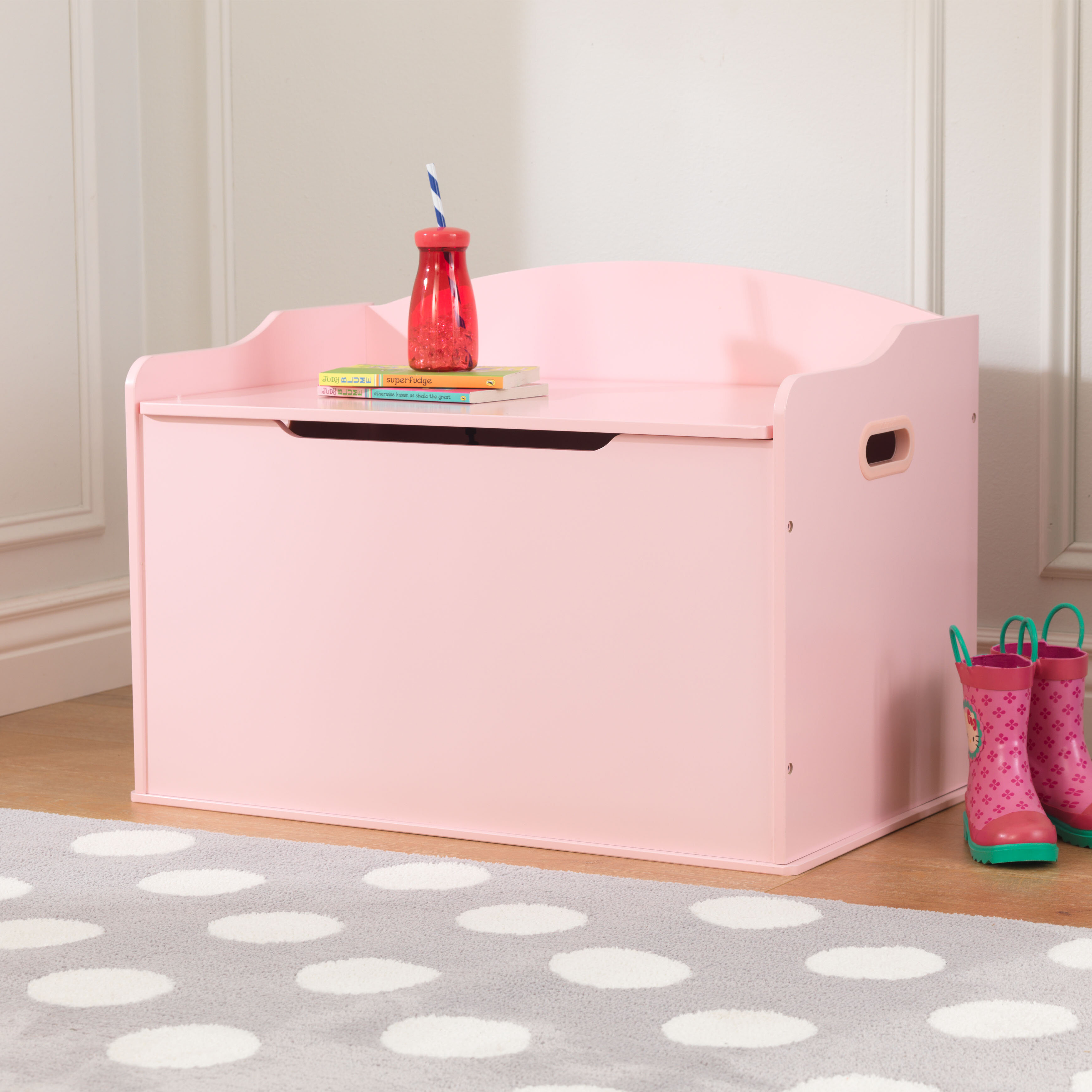pink toy boxes