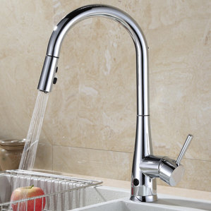 RunFine Group Touchless Single Handle Deck Mounted Kitchen Faucet with Spray Head