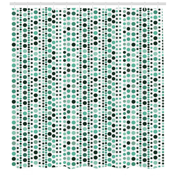 Ebern Designs Thelma Modern Retro 60s 70s Vintage Geometrical Circles Dots Points Ombre Image Single Shower Curtain Wayfair