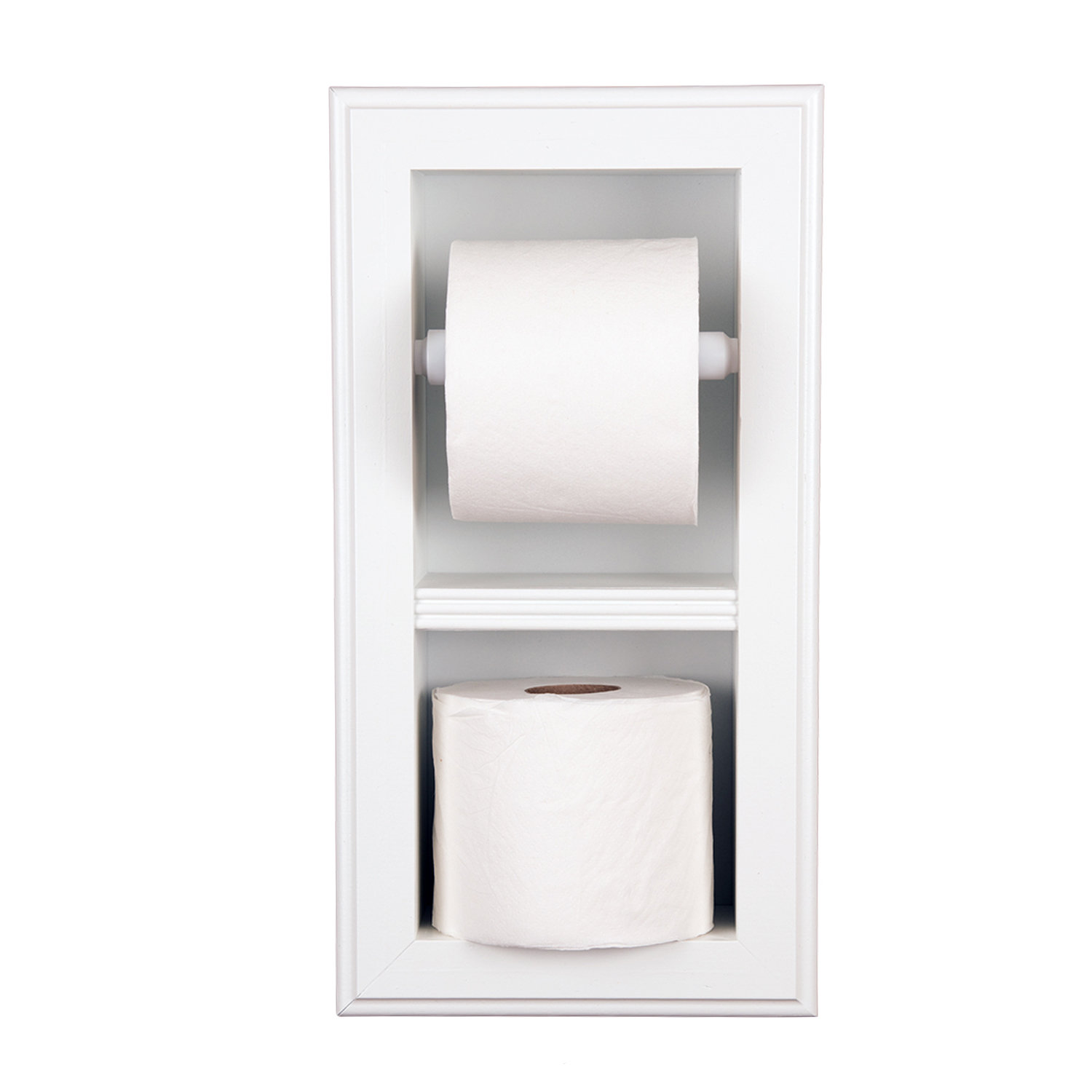 recessed toilet paper holder with cover