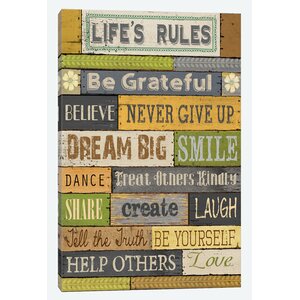 Life's Rules Textual Art on Wrapped Canvas
