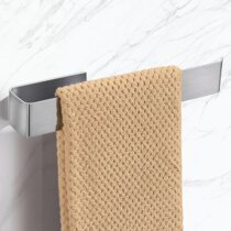 Lidahaotin Self Adhesive Towel Rod Towel Bar Stick rack,Adhesive towel on Wall Bath Towel Holder Rail Rack Kitchen Bathroom White 34cm