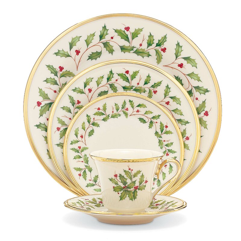 Holiday Bone China 5 Piece Place Setting, Service for 1