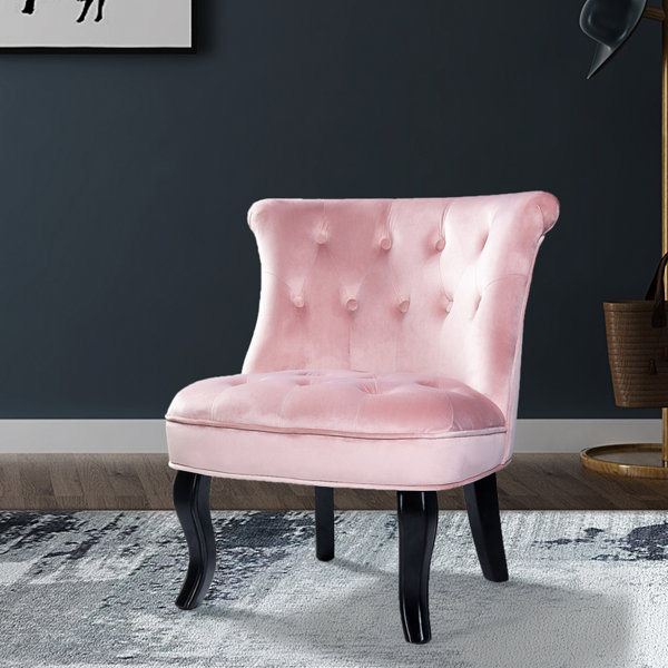 pink tufted chairs