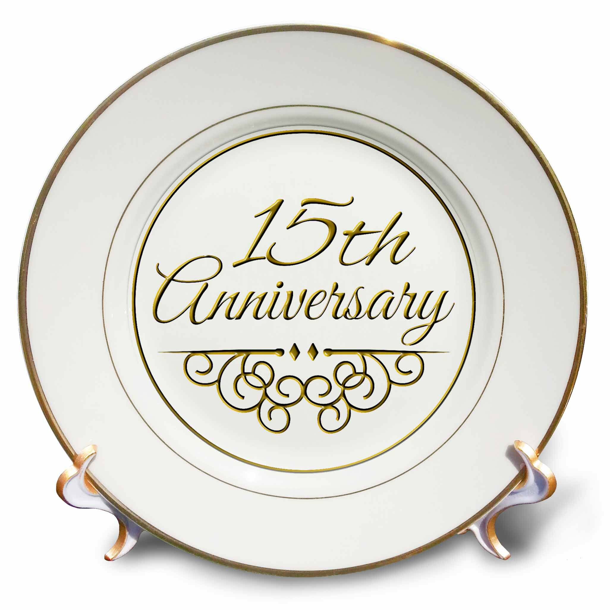 East Urban Home 15th Anniversary Gift For Celebrating Wedding Anniversaries 15 Years Married Together Porcelain Decorative Plate Wayfair