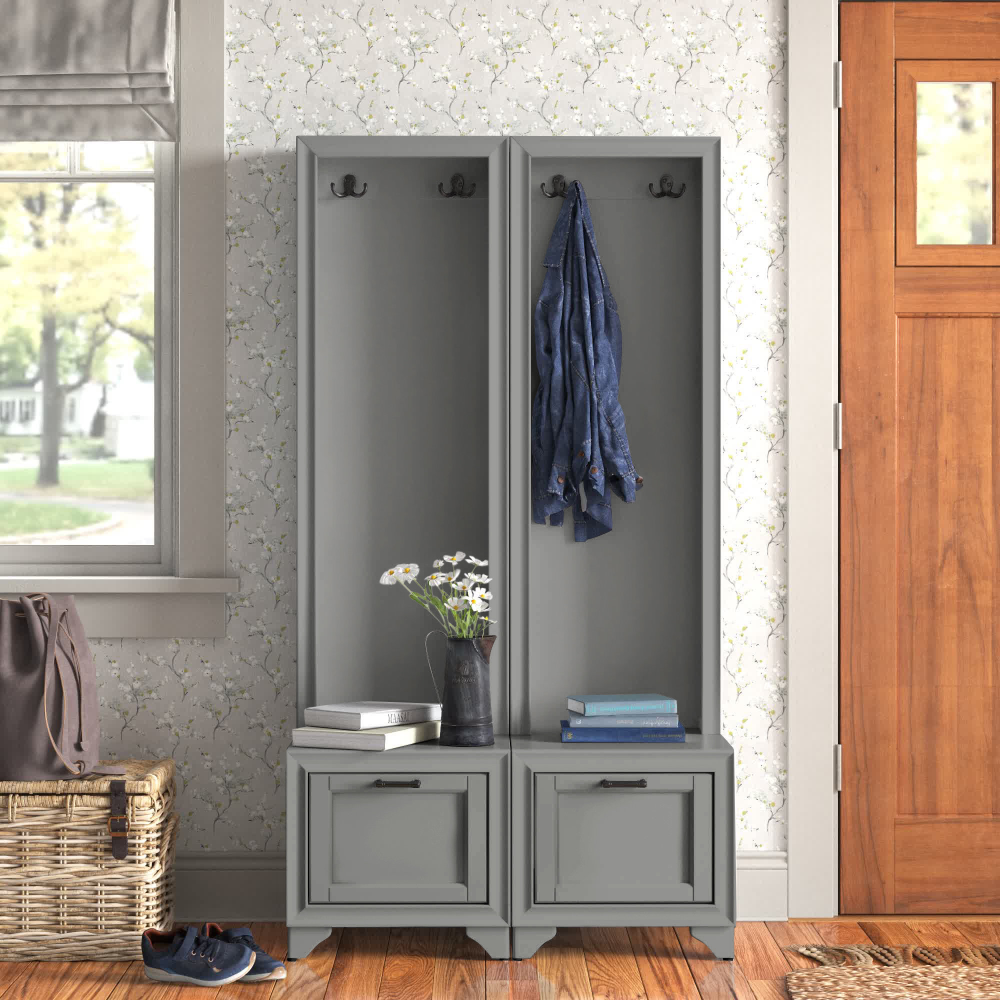 Andover Mills™ Jesse 36'' Wide Hall Tree with Shoe Storage & Reviews