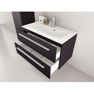 90 cm wandbefestigter Waschbeckenunterschrank Li..