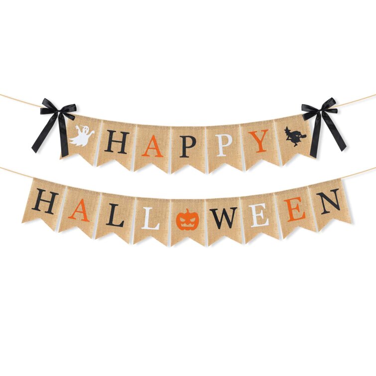 Happy Halloween Decorating Kit 10pcs 1 Banner 2 Centerpieces 7 Cutouts
