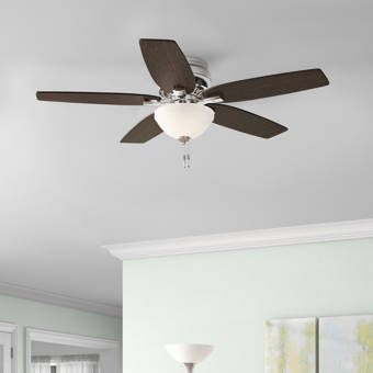 Hunter Fan 52 Newsome 5 Blade Flush Mount Ceiling Fan With Pull Chain And Light Kit Included Reviews Wayfair