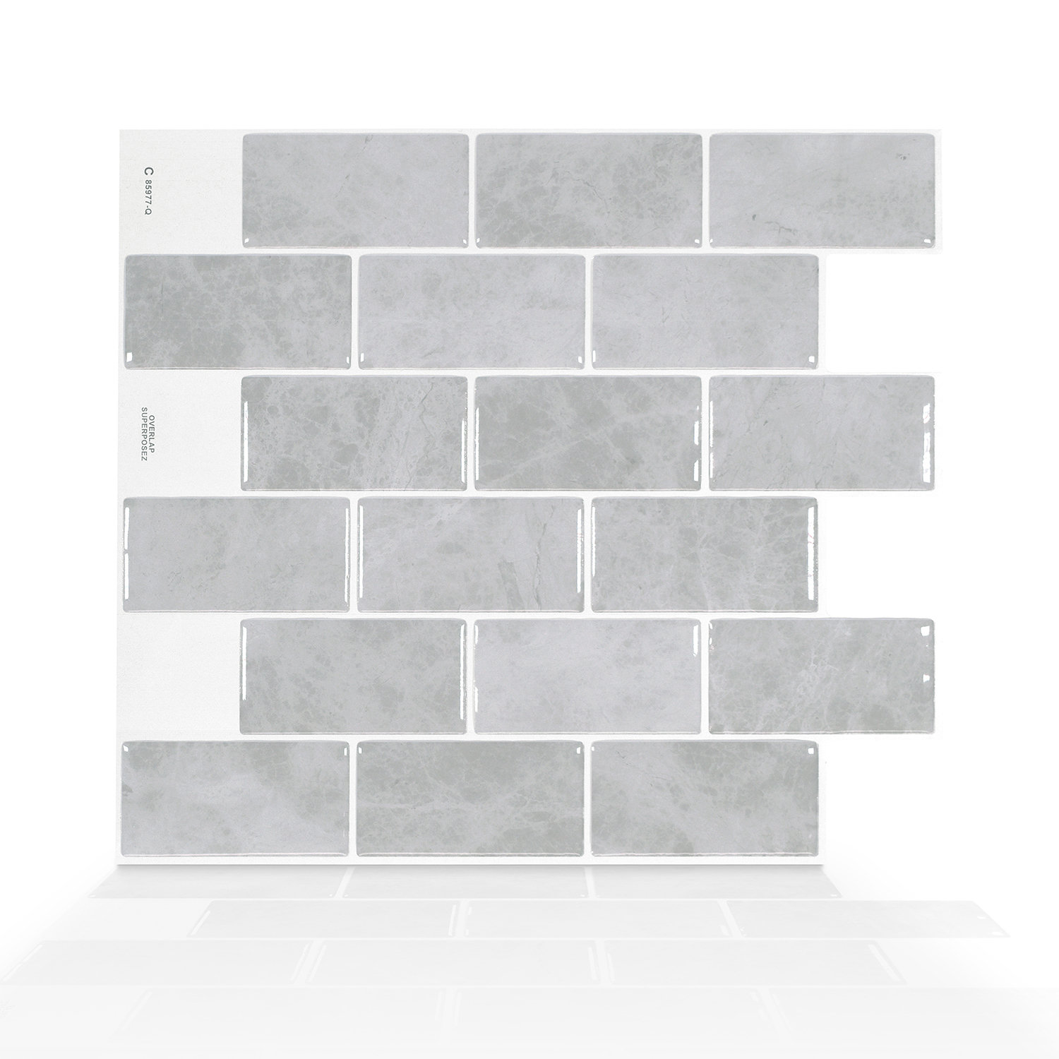 Smart Tiles Fondi 9 7 X 10 95 Peel Stick Subway Tile In Gray