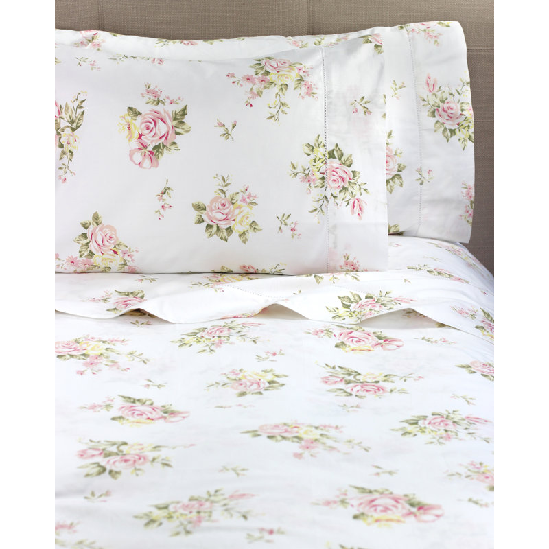 Melange Home Rose Bouquet 400 Thread Count Cotton Sheet Set Rose Bouquet 400 Thread Count Cotton