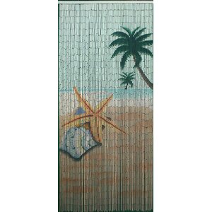 Star Fish Beach Bamboo Beaded Single Curtain Panel