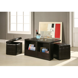 Trout River 3 Piece Coffee Table and Ottoman Set