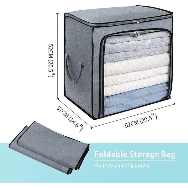 Rebrilliant 100l Large Capacity Clothes Storage Bag,3 Packs Foldable 