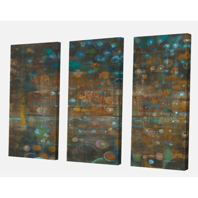 Cabin & Lodge 'Blue and Bronze Dots on Glass III' Painting Multi-Piece Image on Canvas East Urban Home Size: 32
