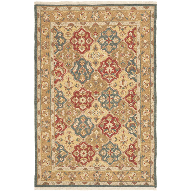 Darby Home Co Linwood Oriental Handwoven Wool Brown Beige Red Area Rug Wayfair