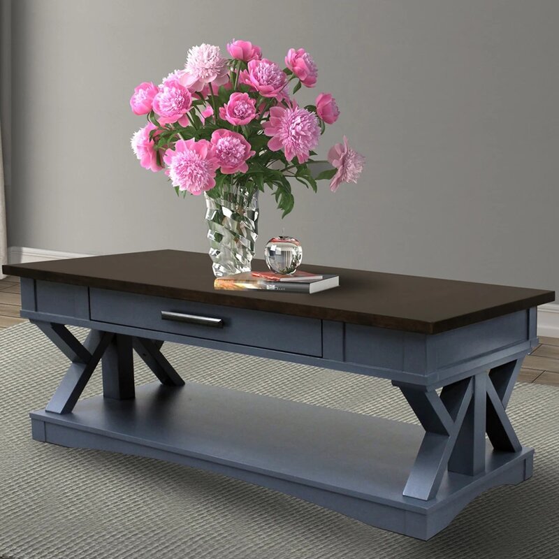 Gracie Oaks Cabral Trestle Coffee Table | Wayfair