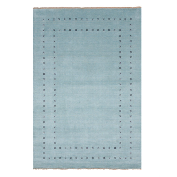 Bloomsbury Market Dreher Transitional Solid Hand Woven Wool Aqua Area Rug Wayfair