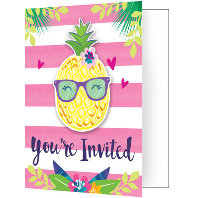 Pineapple Basic Paper Disposable Invitation Creative Converting