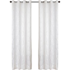 Pruitt Geometric Semi-Sheer Grommet Single Curtain Panel