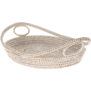 Handwoven Oval Rattan Serving Tray