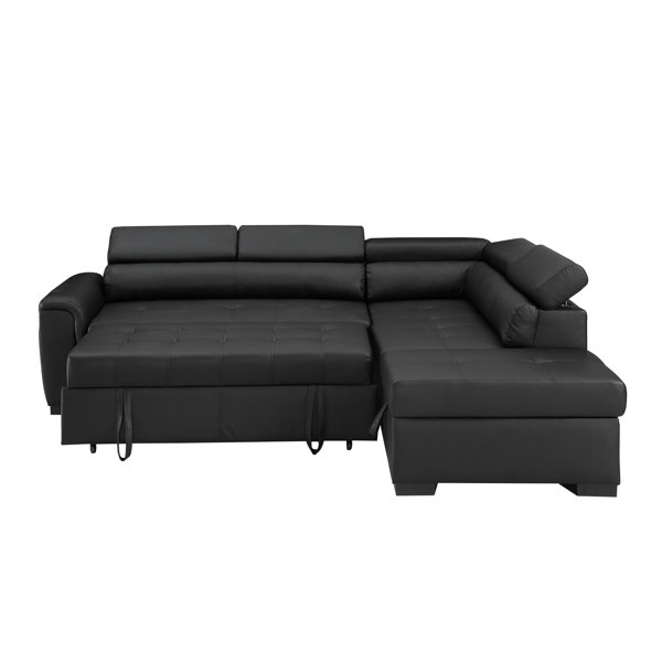 Ebern Designs Kegan 95 Right Hand Facing Sleeper Sectional With Ottoman Reviews Wayfair