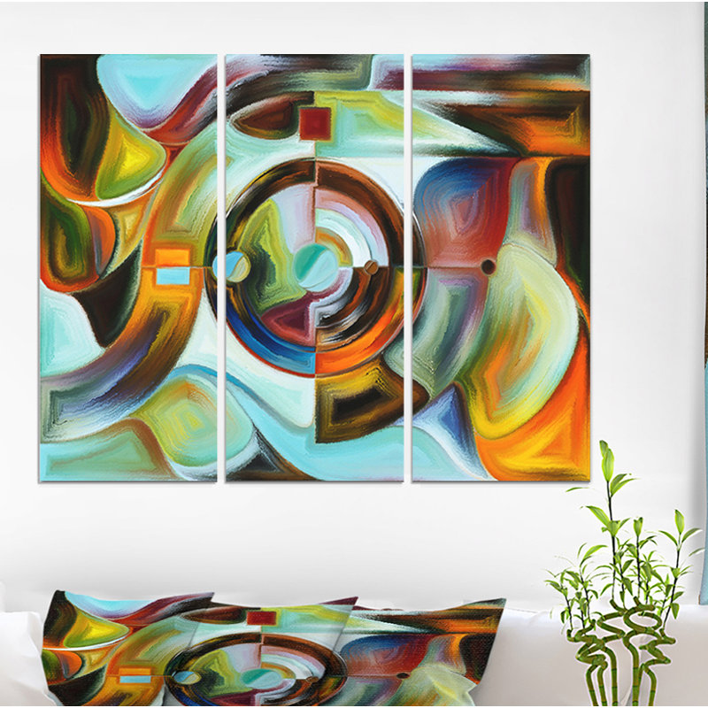 East Urban Home Stained Glass Abstract Pattern Graphic Art Print