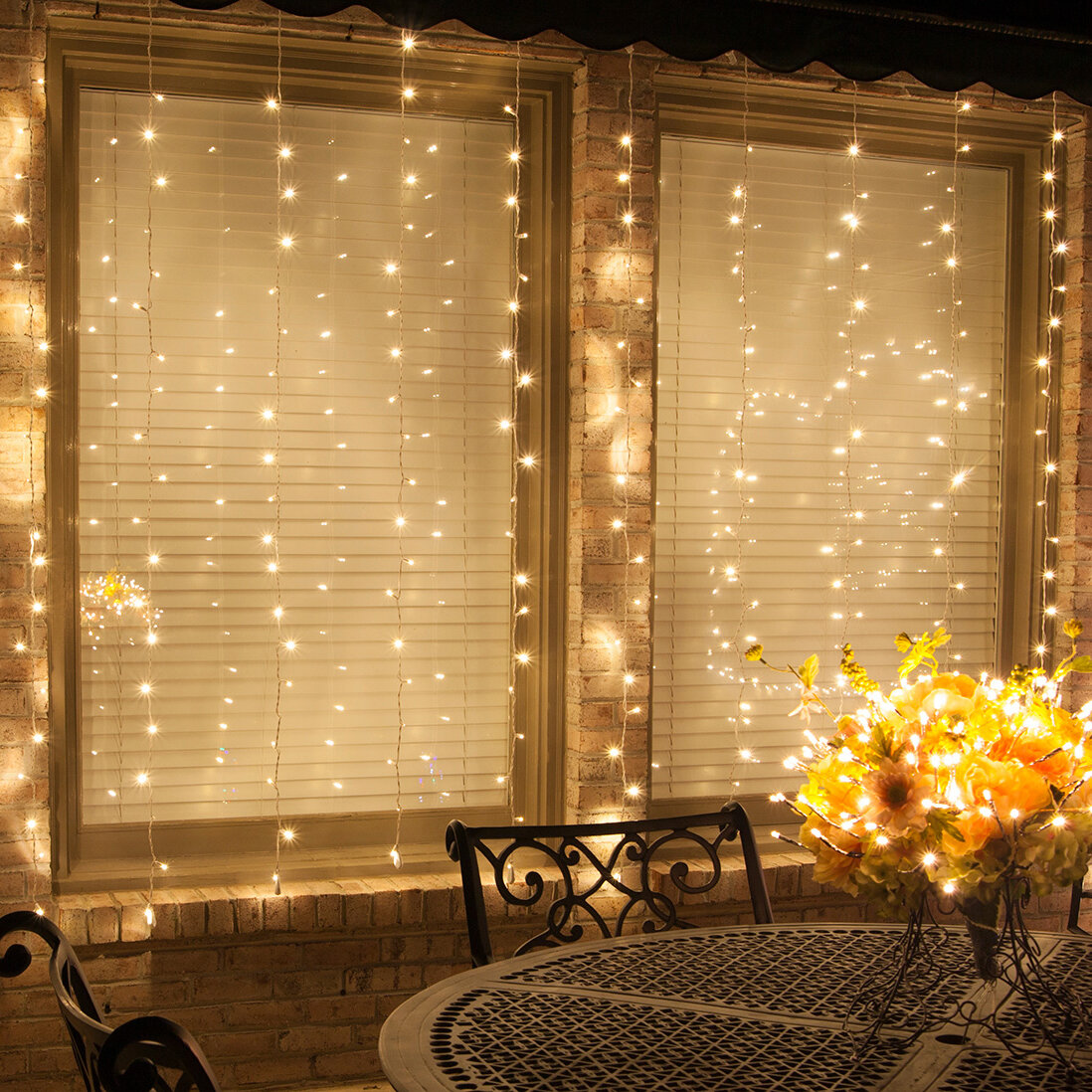 Details about     Yule Rite 300 Clear Indoor/Outdoor Curtain Miniature Lights White Cord 