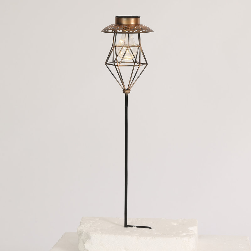 Luxen Home Cage Lantern Garden Stake Solar Powered Pathway Light