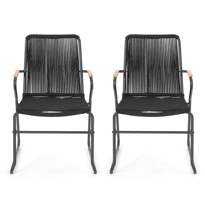 Wrought Studio Berkshire Outdoor Rope Weave Club Patio Chair Reviews Wayfair