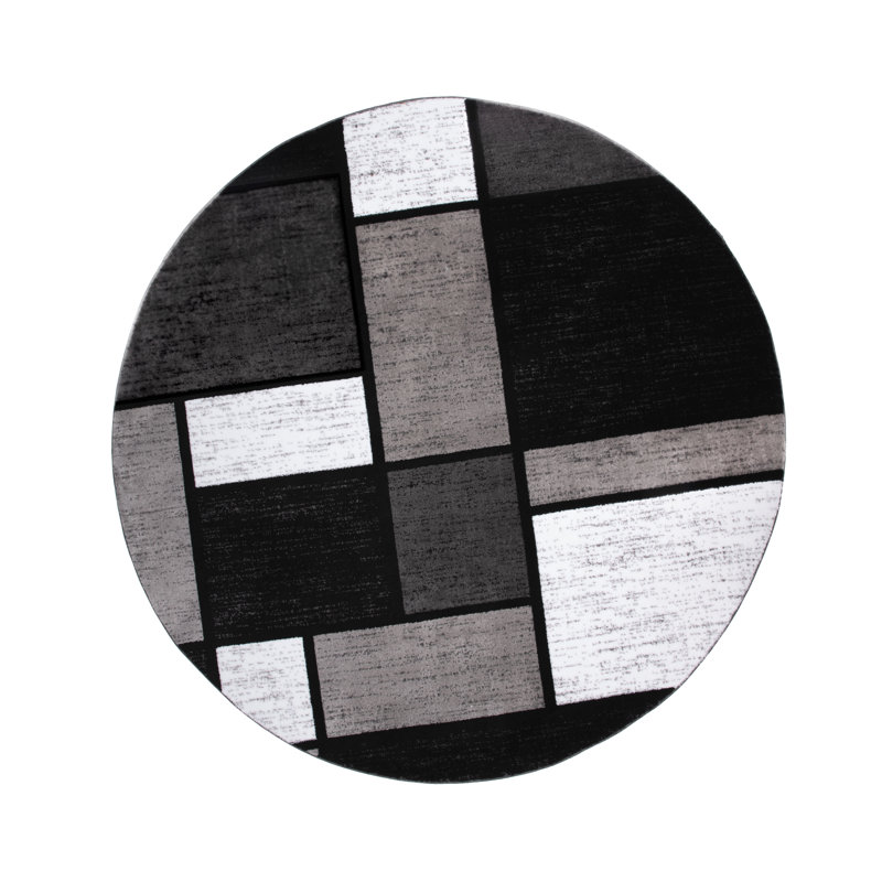 Wade Logan Lorenzo Geometric Gray Black White Area Rug Reviews Geometric Gray Black White Area Rug