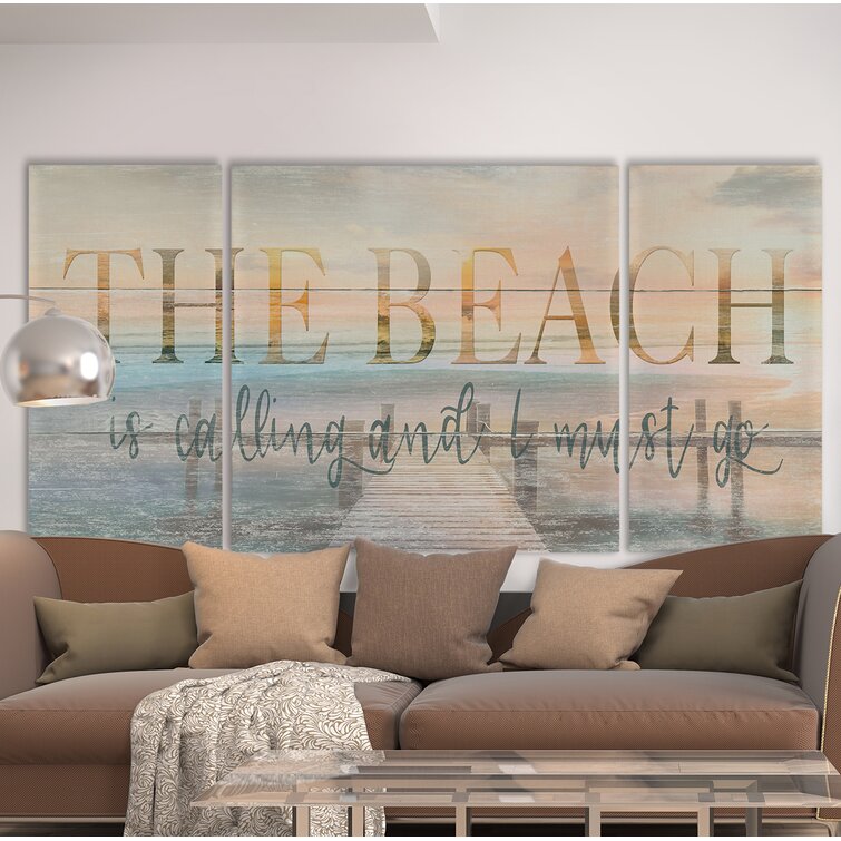 Highland Dunes The Beach Is Calling - Graphic Art on Canvas & Reviews ...