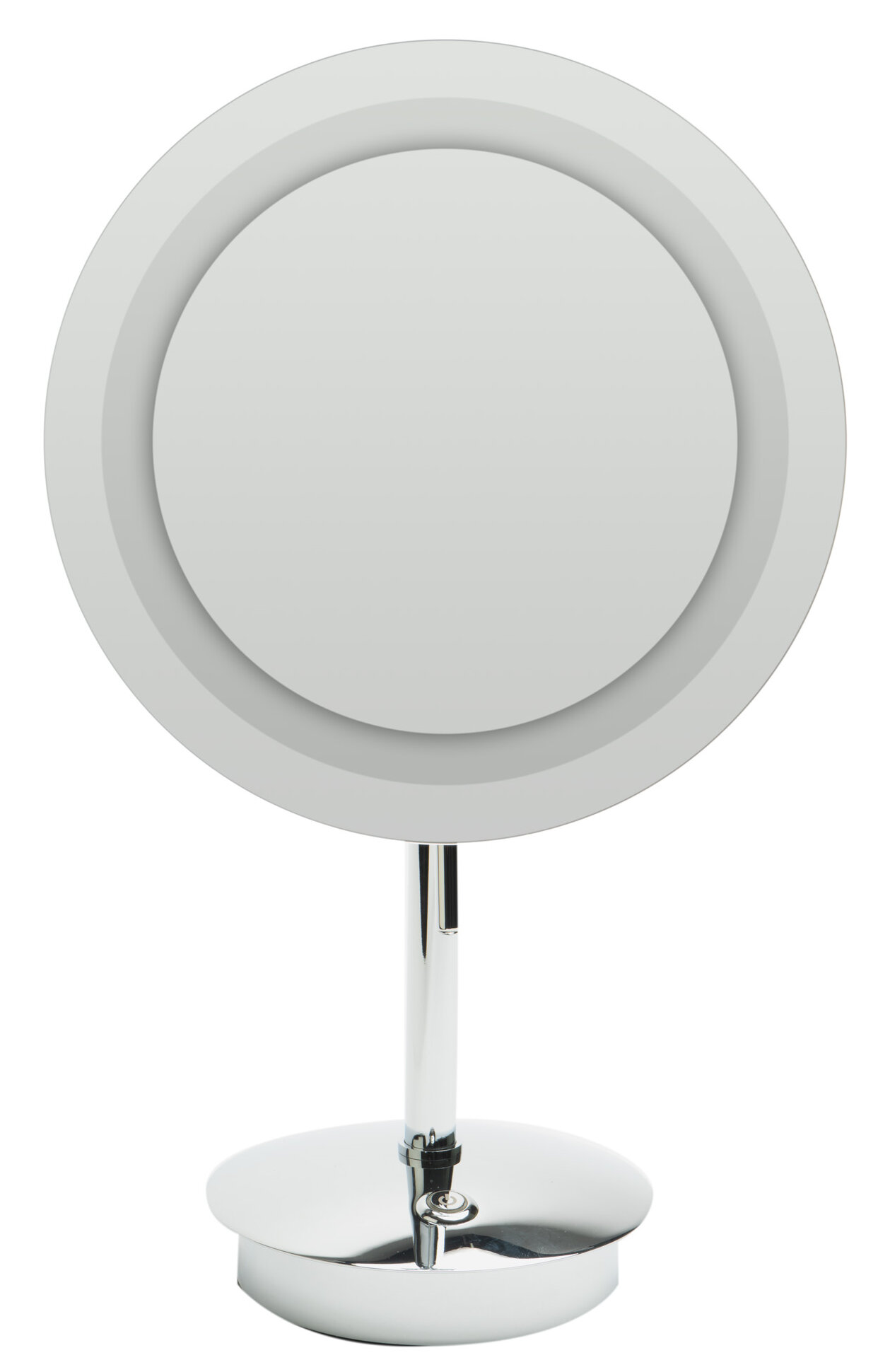 Tabletop Round Frameless Lighted Magnifying Makeup Shaving Mirror