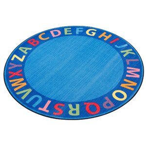 A-Z Circle Time Seating Blue Area Rug