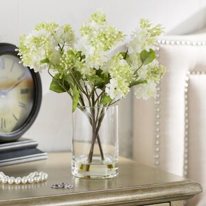 Quincy Lilac Silk Flower Arrangement in Vase