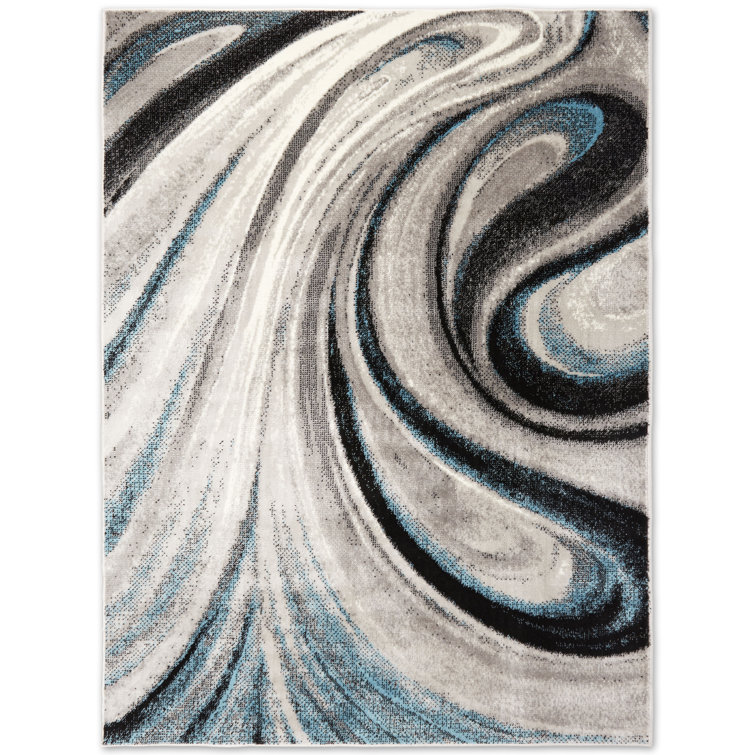Zipcode Design Chrystal Abstract Blue Black Gray Area Rug Reviews Wayfair