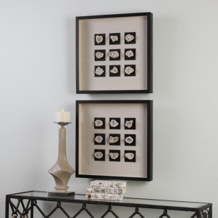 Studio Decor Shadow Box Wayfair 2 Black Gray Piece Linen Shadow Box Wall Décor